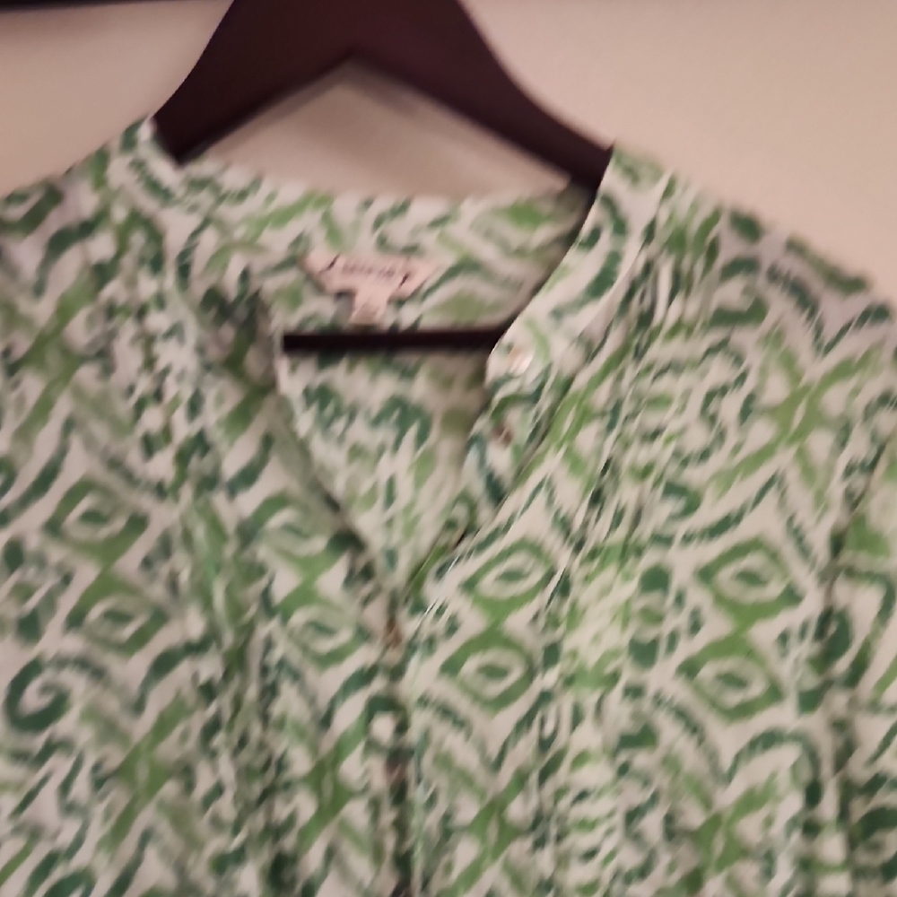 Nanette Lepore Vibrant Green Patterned Blouse - Picture 4 of 7